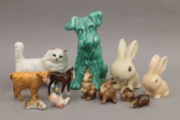 A quantity of various Beswick, Sylvac and other animals. The largest 19 cm high.