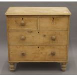 A Victorian pine chest of drawers. 85 cm wide.