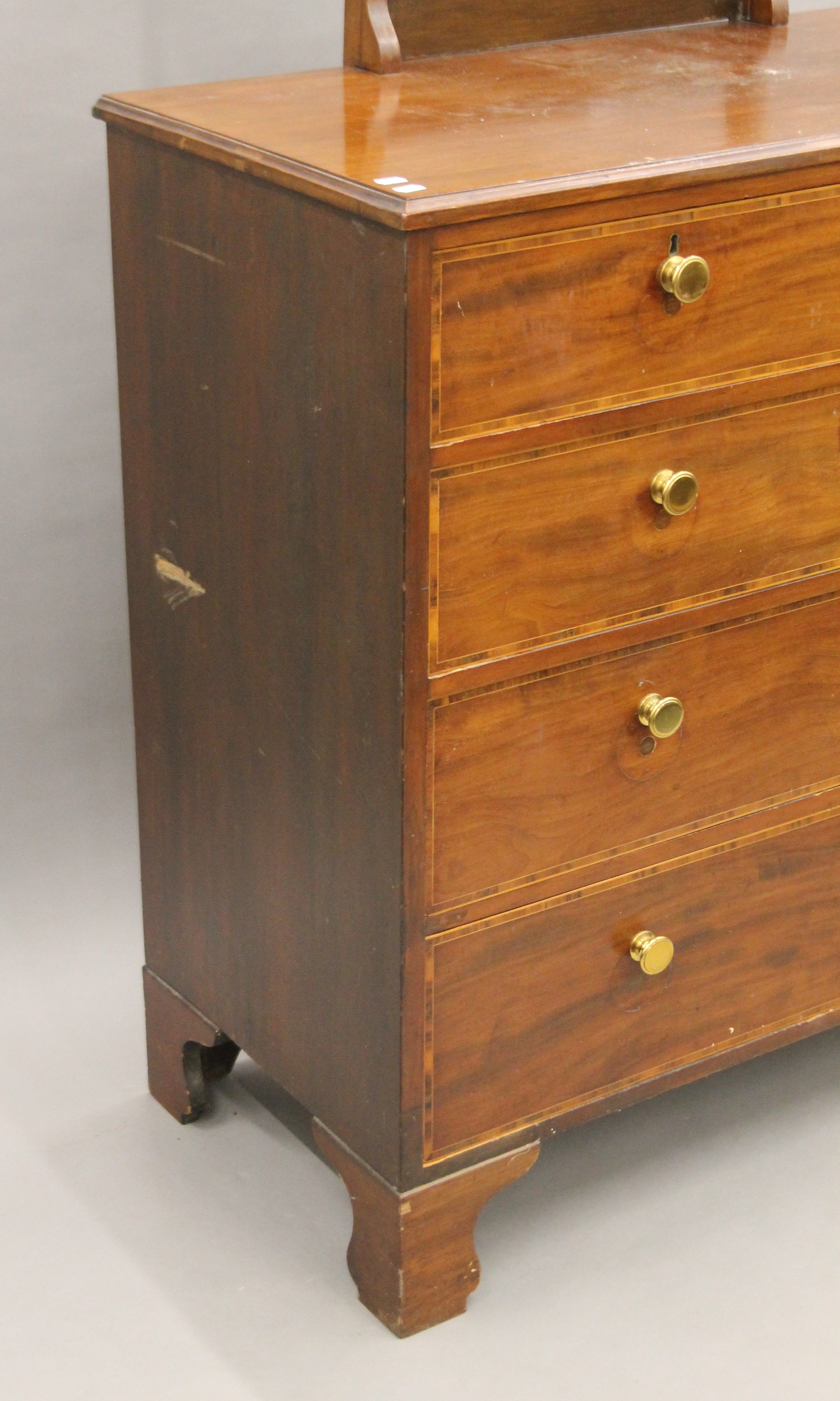 An Edwardian mahogany dressing chest. 109 cm wide. - Image 4 of 8