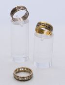 Three 19th century gold mourning rings. 10 grammes total weight.