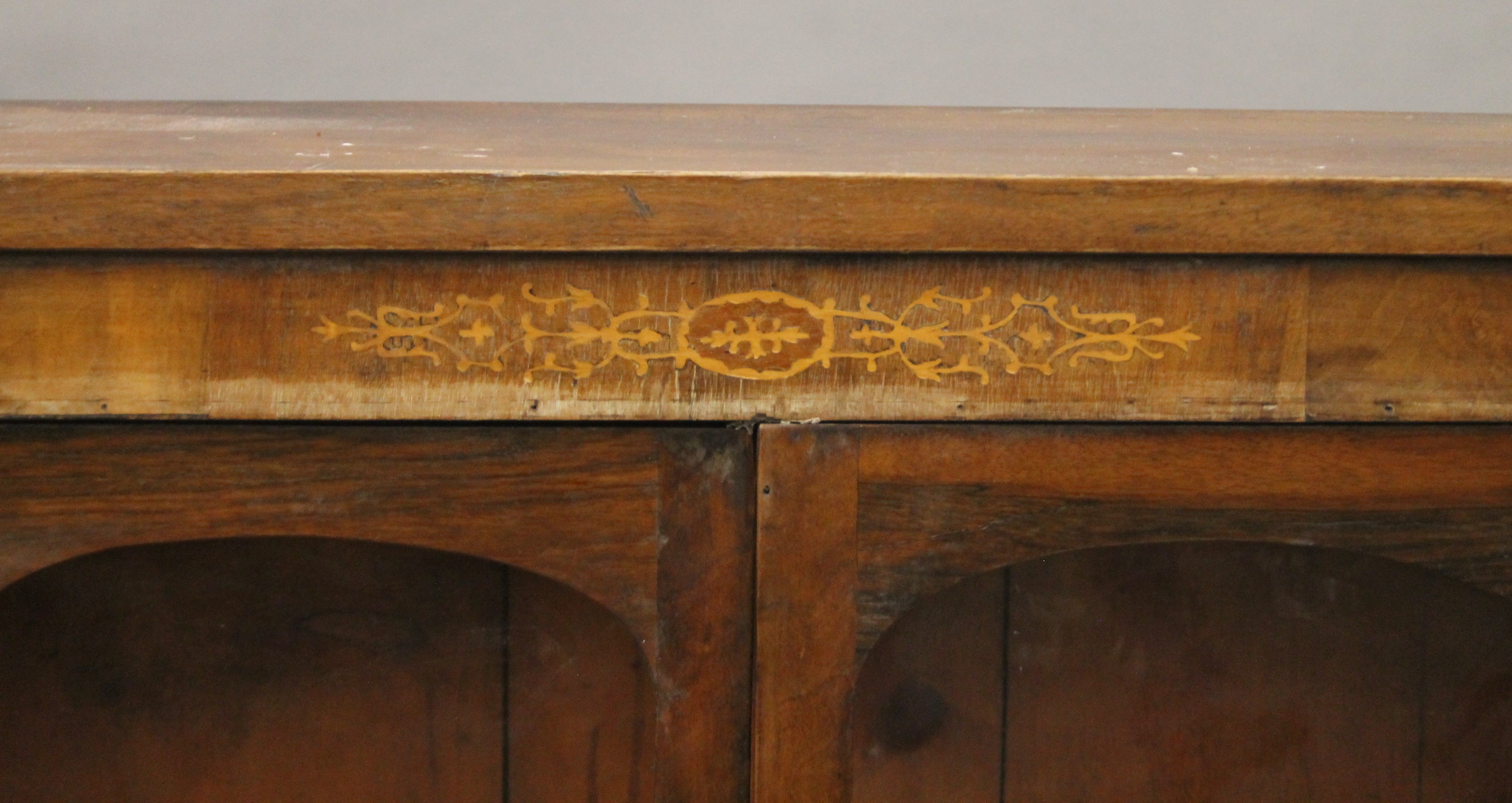A Victorian inlaid walnut pier cabinet. 79.5 cm wide. - Image 3 of 8