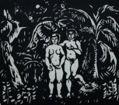 FRIESZ, ACHILLE-EMILE OTHON (1879-1949) French, Adam and Eve, a limited edition woodblock on paper,