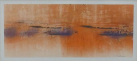 BURMAN, PETER (born 1950) British (AR), Abstract, print on paper, framed and glazed. 30 x 14 cm.