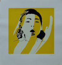 BLEK LE RAT (born 1952) French, Yellow Girl, a signed limited edition print on card,