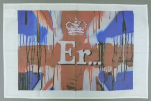 BANKSY (born 1974) British (AR), Er........Queen's Jubilee Tea Towel, numbered 277/1000.