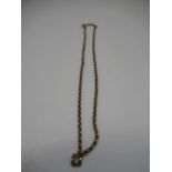 9ct gold paperchain link necklace, L43.5cm