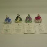 Eighteen boxed Coalport Fairest Flowers bone china ltd. ed. figures, comprising "Veronica", "