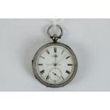 Early C20th Kays "Perfection" Lever silver open faced key wound set pocket watch with signed white