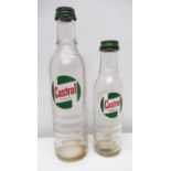 Two Castrol Oil Bottles with bottle caps