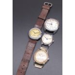 Rotary, 1950's hand wound sports wrist watch, silver dial set with Arabic numerals and dot minutes