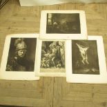 Large collection of mostly C19th and later unframed monochrome prints incl. studies after Rembrandt,