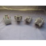 Collection of Carltonware and Arcadia rested china WW1 tank models including Crem de Mont, British