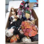 Large collection of handmade costume dolls, including historical figures such as Henry VIII,