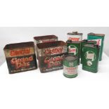 Three Castrol Grand Prix 4-Stroke Motorcycle Oil cans (missing tops) and a collection of Castrol oil