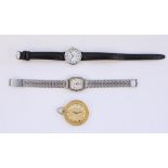 Timex ladies Indigo wr 30m quartz wristwatch, unsigned white dial with Arabic numerals, stainless