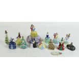 Withdrawn - Collection of early C20th German porcelain figural scent bottles with crown stoppers, o