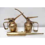 Two Enots Brass oilers and a Enots High Pressure Oil Can No.10 1930 type(3)