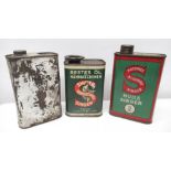 Three Singer Sewing Machine Oil cans