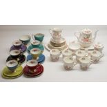 Royal Grafton Jacobean Wild Rose tea set and a Polish multi-coloured part tea set
