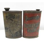 Price's Cycle Axle Oil oval can & Price's Cycle Lamp Oil oval can (2)