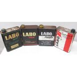 Four Labo oil cans