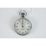Tim 1/5 second chrome plated stop watch, movement stamped Swiss Made