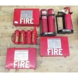 The Grange Goathland - Collection of fire extinguishers for lifeboat Anti-Fyre Pistole and New Swift