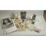 Betty Boop lighter and bank note, 4 small tin toys, replica of Titanic receipt, Zippo lighter, The