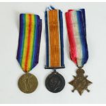 WWI medal trio for 20591 Pte. H. Thompson Notts & Derbyshire Regiment