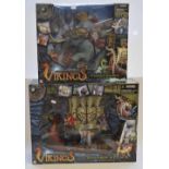 Two boxed "Vikings-Legend Of The Norse Warriors" playsets by Chap Mei: Viking Longship attack and