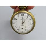 Tacy Watch Co. "Admiral" rolled gold open faced keyless pocket watch, signed white enamel dial set