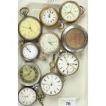 H. Lamb West Hartlepool silver open faced key wound and set pocket watch, signed white enamel dial