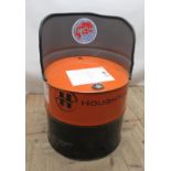 Houghton Dascolene 829 oil drum chair, with a Triumph decal D58cm, H87cm