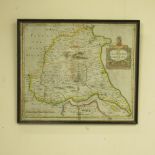 Robert Morden (British c.1650-1703): 'The East Riding of Yorkshire', engraved map with hand