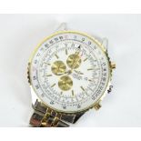 Large quartz fashion chronograph type wristwatch (untested)