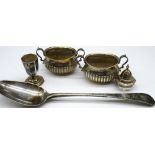 Geo.111 silver hallmarked Old English pattern table spoon, probably John Langlands, Newcastle