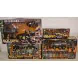 Unopened boxed Soldier Force IV and 3 Force VI playsets including Full Combat Action set,