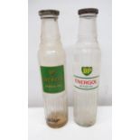 Two BP Energol oil bottles, both with bottle caps