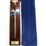 Wilkinson Sword of London medieval style dagger with brass crossguard, rosewood handle and brass