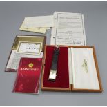 1970s Longines 18ct gold gentleman's hand wound evening watch, signed silvered sunburst dial with