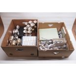 Collection of silver plate, EPNS and Nickel plated cutlery and other items, with boxed cutlery