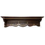 C20th continental carved wall hanging coat/hat rack, L143cm