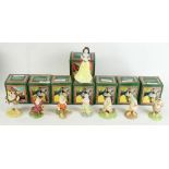 Royal Doulton Snow White and the Seven Dwarfs figure group, full set with original boxes