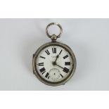 H. Stone, Leeds, early C20th silver open faced key wound and set pocket watch, signed white enamel