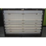 Wall mounting display cabinet ideal for OO gauge models, vehicles etc with 2 door sliding tempered