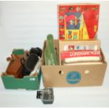 Vintage projection equipment, boxed Chad Valley Give-a-Show projector with slides, Cinemax-8 8mm