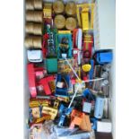 Large collection of Britain's diecast and other farm vehicles and implements inc. transporter,