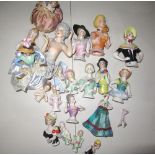 C1920s German porcelain half doll/pin cushion dolls