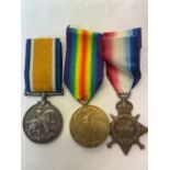 Trio of medals awarded to 66088 Pte. E. W. Linnell, including 1914 - 1915 Star, WWI 1914 - 1918