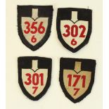 German Third Reich squadron cloth arm patches (4)